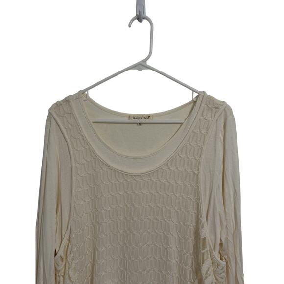 Indigo Soul Women’s Size XL Ivory Lace Tunic Long Sleeve Bohemian Blouse Top - Picture 6 of 6